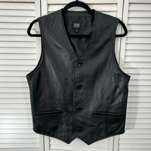 SOLD💗 Wilsons Leather Black 100% Genuine Leather Button Up Vest | S
